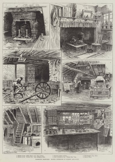 Croquis en promenade, intérieurs rustiques dans le Surrey et le Kent - Alfred Robert Quinton